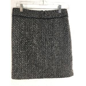 Ann Taylor Petite Short Woven Skirt Black Gray White Women's Size 0 Petite